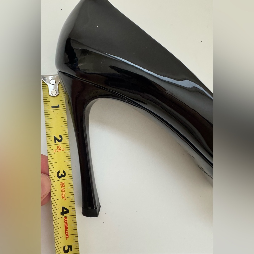 Yves Saint Laurent YSL Tribute Black Patent Leather Platform Heels Pumps 37.5 - Picture 9 of 12